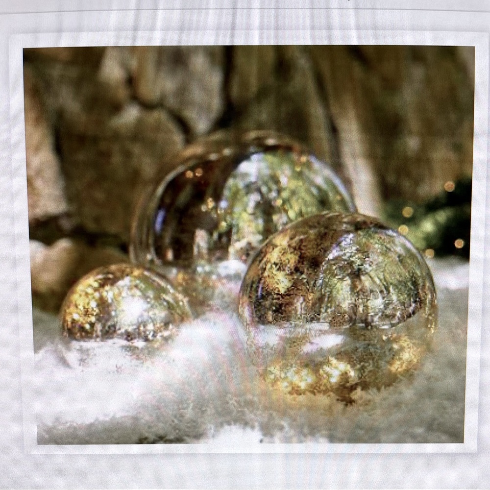 Pottery Barn Antique Mercury Glass Globe set of 3